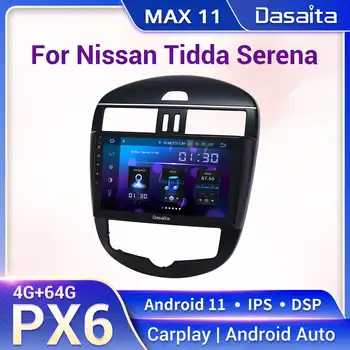 Dasaita Android11 Multimedijski Predvajalnik za Nissan Tiida 2011 - 2014 Stereo Android Auto Carplay 10.2