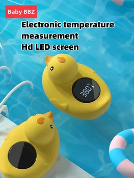 Malo Rumeno Raco Termometer Baby Tuš Kad Vode termometer Baby safe senzor temperature Plavajoče nepremočljiva babybbz Slike