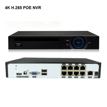 4k Ultra HD POE NVR Video kamera Onvif H. 265 48V IP Kamere CCTV Sistem P2P Omrežja, Varnost, Nadzor Fotoaparata 4CH 8CH Slike