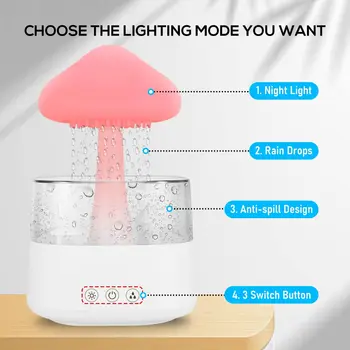 Dež Oblakov Električni Vlažilnik Vonj Svežega Zraka Vlaženja Mala Svetlobna 3D 7-USB barva Vonj Difuzor Slike