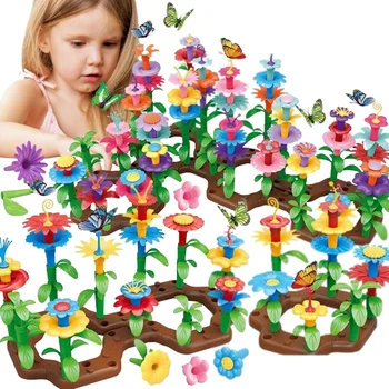 DIY Cvetlični Vrt Gradnja Igrače Set Za Otroke STEBLO Izobraževalne Dejavnosti za Predšolske Malčke Ustvarjalnost Darilo za 3-7 Let Otroci Slike